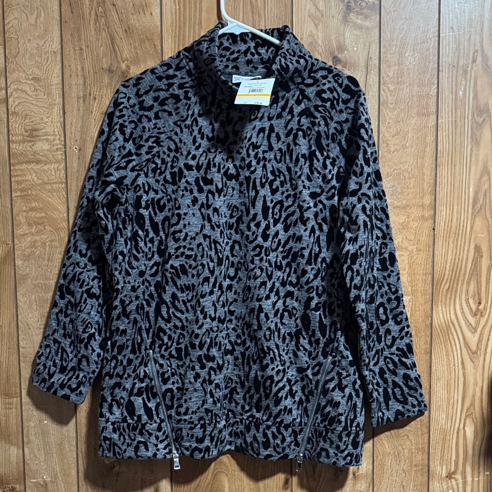 Rafaella Charcoal Leopard Print Jacket